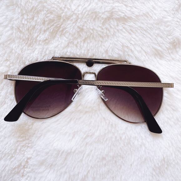 Doug Black W/ Silver Rim Aviator Sunglasses - Picture 11 of 11